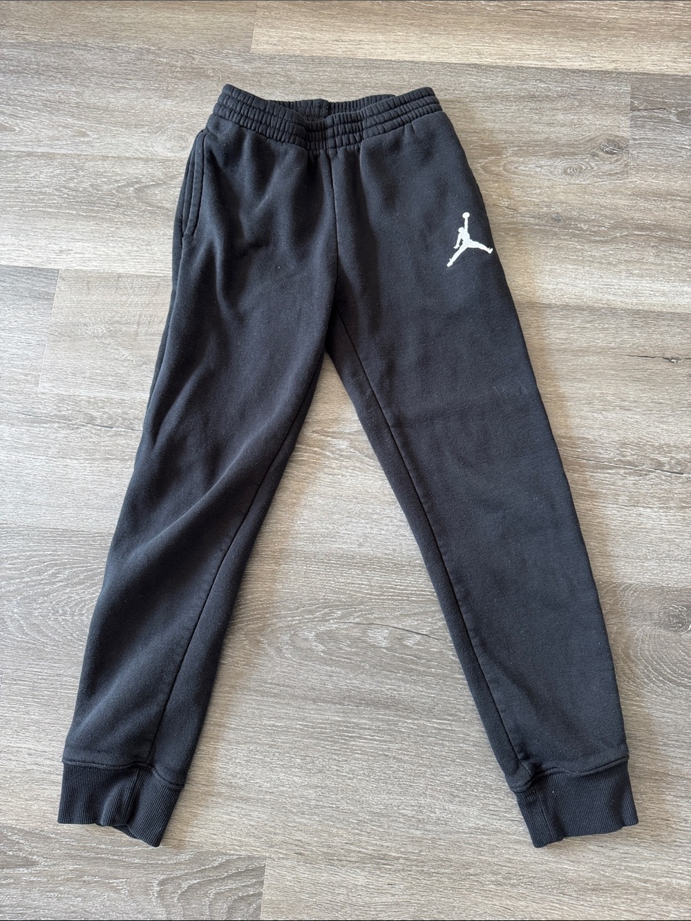 Jordan Black Kids Fleece Joggers with White Jumpman
